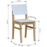 Kit 2 Cadeiras Linhas Estrutura Madeira Maciça Assento e Encosto MDF Laqueado - Natural/Branco - 3