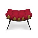 Ver imagem 2 de Kit Poltrona e Puff Costela Suede Vermelho