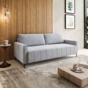 Ver imagem 1 de Sofá Living 3 Lugares 2,05m Pés de Ferro Bariloche Linho Inox - Casa Giulia