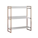 Ver imagem 1 de Aparador Console Industrial Córdoba 95cm 3 Prateleiras para Hall Entrada Corredor - Cobre/branco
