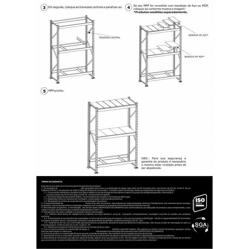 Mini Porta Pallet Inicial 500kg com 3 Longarinas 2,00 X 1,80 X 0,80 com Bandeja de Madeira - Ultra M - 6