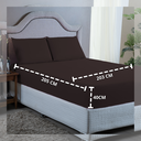 Ver imagem 3 de Kit Lençol Super King 400 Fios Poliéster 4 Peças Jogo Forro de Cama Box Extra Macio:marrom