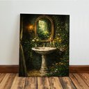 Ver imagem 4 de Kit 3 Quadro Decorativo Banheiro Lavabo Verde Moderno Toallet 28x20cm