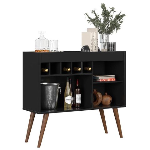 Aparador Buffet New Odin com Adega Preto – EJ Móveis