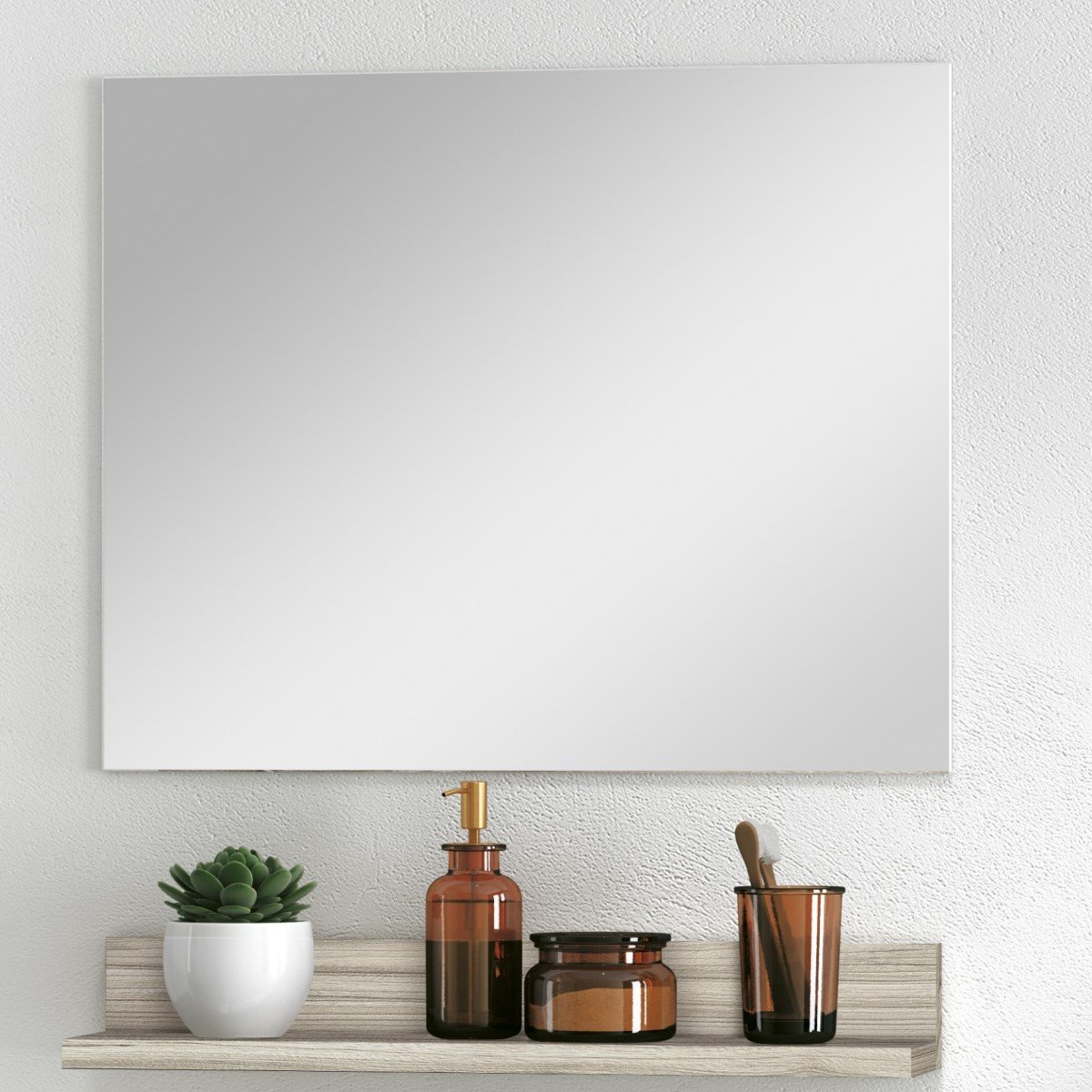 Gabinete para Banheiro Completo Prateleira Armário Espelho Avanti 44 cm Cor: Branco - 5