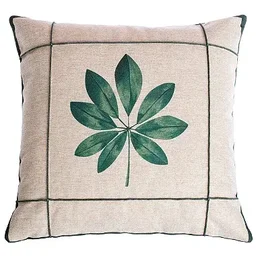 Capa Almofada Linho Floral Luxo 45x45 - Verde - 1