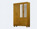 Ver imagem 2 de Guarda Roupa Cali 4 Portas 2 Gavetas com Pés e Espelho - CHF:Cinamomo