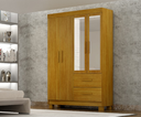 Ver imagem 1 de Guarda Roupa Cali 4 Portas 2 Gavetas com Pés e Espelho - CHF:Cinamomo