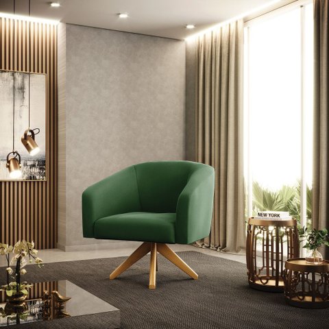 Cadeira Sala de Jantar Giratória Ma30 Stella Suede D03 - D’Rossi