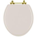 Ver imagem 1 de Assento Sanitario Poliéster Convencional Oval Visone para Vaso Ideal Standard com Ferragem Dourada