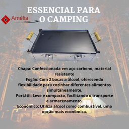 Chapa Aço Carbono com Fogão a Álcool 2 Bocas - 4