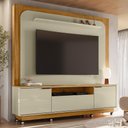 Ver imagem 2 de Estante Home Theater Nilo Cumaru/opala para Tv até 75” com Rodízios - Madetec