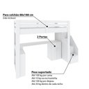 Ver imagem 3 de Cama Alta Juvenil Star Plus Office Multifuncional Branco