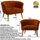 Ver imagem 2 de Poltrona Decorativa para Recepção Pés de Madeira Resiste Tecido Veludo Macia