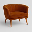 Ver imagem 4 de Poltrona Decorativa para Recepção Pés de Madeira Resiste Tecido Veludo Macia