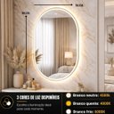 Ver imagem 4 de Espelho LED Parede Touch 3 Cores de Luz com Desembaçador 80x50cm