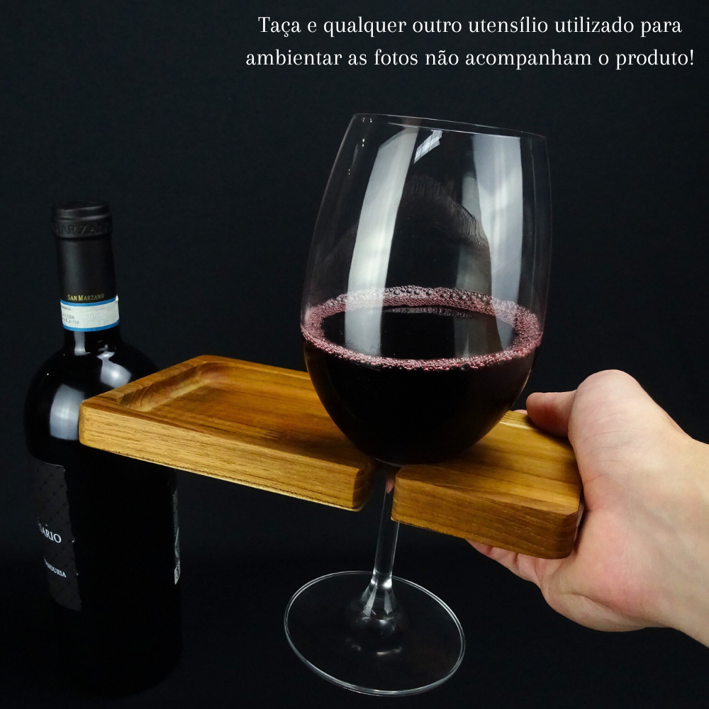 Suporte para Colocar Taças de Vinho Petisqueira em Madeira - 2