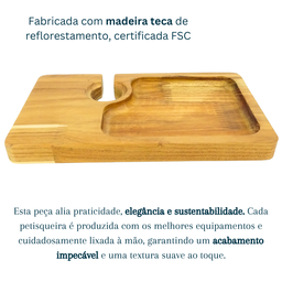 Suporte para Colocar Taças de Vinho Petisqueira em Madeira - 4