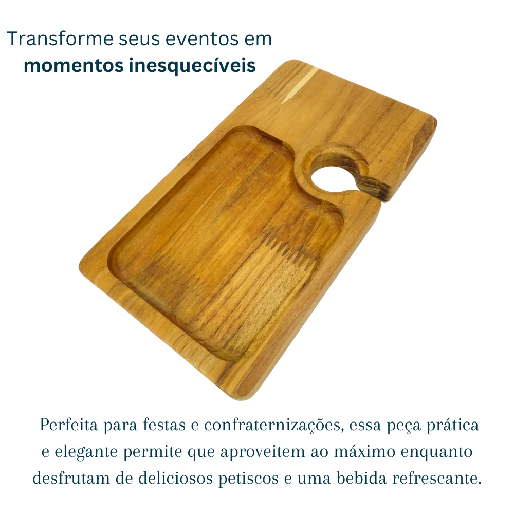 Suporte para Colocar Taças de Vinho Petisqueira em Madeira - 3