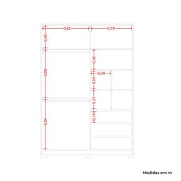 Guarda Roupa Frizatto com 2 Portas de Correr e 3 Gavetas com Espelho Carvalho e Preto Star Confort - 4