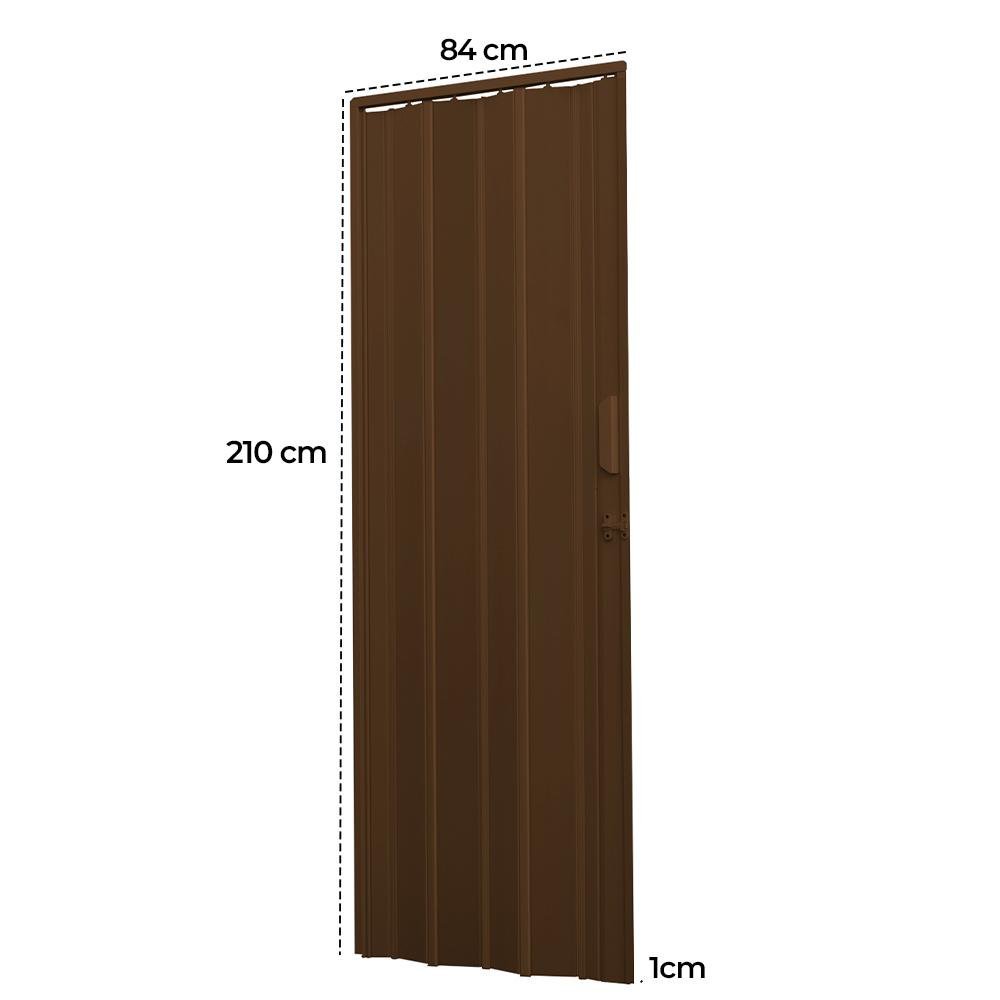 Porta Sanfonada de PVC 84x210cm Zapinplast - Marrom - 7