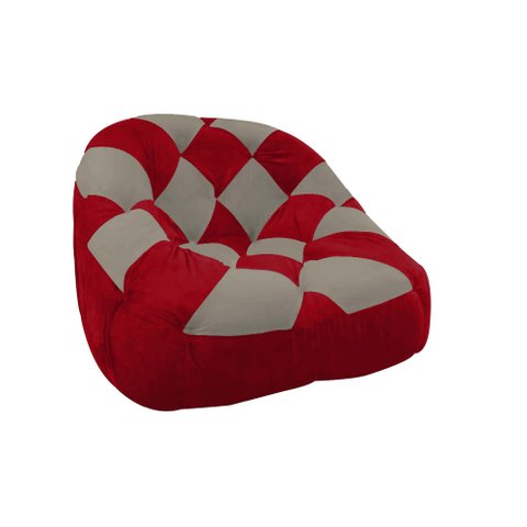 Poltrona Paloma Escritório Sala Pé Plástico Suede Vermelho e Suede Cappuccino - Dominic Decor