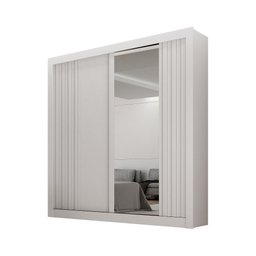 Guarda Roupa Solteiro 100% Mdf 2 Portas Correr com Espelho e 2 Gavetas Milano Leifer - 3