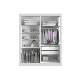 Guarda Roupa Solteiro 100% Mdf 2 Portas Correr com Espelho e 2 Gavetas Milano Leifer - 4