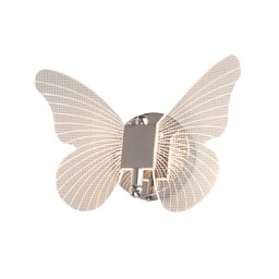 Arandela Borboleta Prateada Led 8w 3000k Bivolt - 1