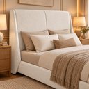 Ver imagem 1 de Cabeceira Moderna Louvre Casal Linho Off White - Sallar Home