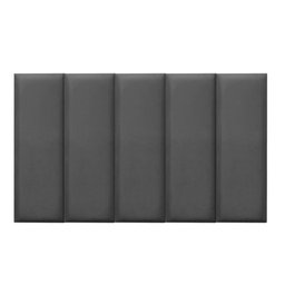 Kit 5 Cabeceiras Painel Modular Cama Box Solteiro Veludo Cinza Madelina Decor - 4