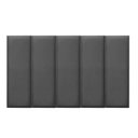 Ver imagem 4 de Kit 5 Cabeceiras Painel Modular Cama Box Solteiro Veludo Cinza Madelina Decor
