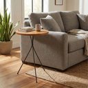 Ver imagem 7 de Apoio Sofá Mesinha Lateral 60cm Metal Madeira Tripé Mesa