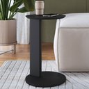 Ver imagem 2 de Mesa Lateral para Sala de Estar Pés Madeira Bulat A03 Nero Preto - Lyam Decor