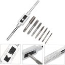 Ver imagem 2 de Jogo Tarracha Macho Cossinete Madeira Aluminio Pente Abre Kit Rosca Completo 8 Peças