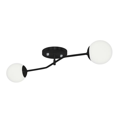 Lustre Aro Preto Jabuticaba Globo de Vidro Orby