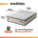 Ver imagem 4 de Colchão Queen Molas Ensacadas D26 Pillow Top Americano 158x198cm Bege Hellen Estofados e Colchões