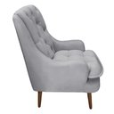 Ver imagem 3 de Kit 2 Poltronas Decorativas Lille Suede Cinza - Dominic Decor