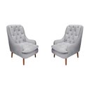 Ver imagem 1 de Kit 2 Poltronas Decorativas Lille Suede Cinza - Dominic Decor