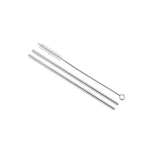 Conjunto 3 Peças Canudo Inox Reto + Escova Descomplica Brinox