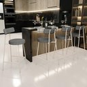 Ver imagem 2 de Kit 05 Banquetas Baixa Cozinha Sala Jantar Bancada Milão Arena L02 Linho Mescla Chumbo - lyam