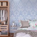 Ver imagem 1 de Papel de Parede Arabesco Azul Floral Gh Papel de Parede 2,5m