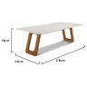 Mesa De Jantar França C03 218x110 Cm Cor Laca Off White/caramelo - 3