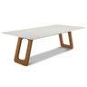 Mesa De Jantar França C03 218x110 Cm Cor Laca Off White/caramelo - 1
