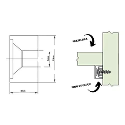 pino calço prateleira marcenaria branco c 800 - 5 pino calço prateleira marcenaria branco c 800 - 5