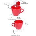 Ver imagem 2 de Kit 6 Xicaras em Acrílico Cristal de Café - Chá Decor - Vermelha