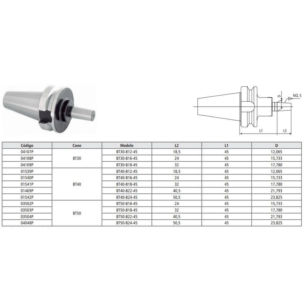 Haste para Mandril Modelo Bt50 - B24 - 45 - Mas 403 Bt - 3