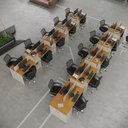 Ver imagem 1 de Estação de Trabalho 20 Lugares Office Smart 20 Mesas 16 Armários 1 Aparador - Off White e Cedro