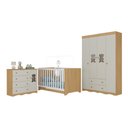 Ver imagem 2 de Quarto de Bebê Completo com Berço Americano 3 em 1 Doçura Multimóveis Mp4646 Madeirado/off White