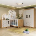 Ver imagem 1 de Quarto de Bebê Completo com Berço Americano 3 em 1 Doçura Multimóveis Mp4646 Madeirado/off White